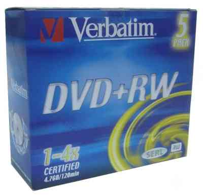 Verbatim Dvd Rw 47gb 4x Pack 5 Unidades  Lpi